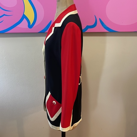 Moschino I Love Florenzia Jacket  Blazer Red White Blue Florence Italy - Picture 9 of 15